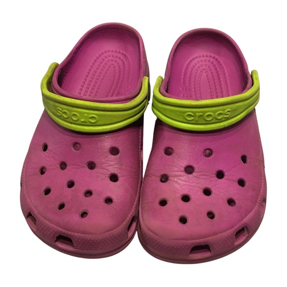 Children’s Purple and Lime Green Crocs Sz 12-13 - Picture 4 of 6